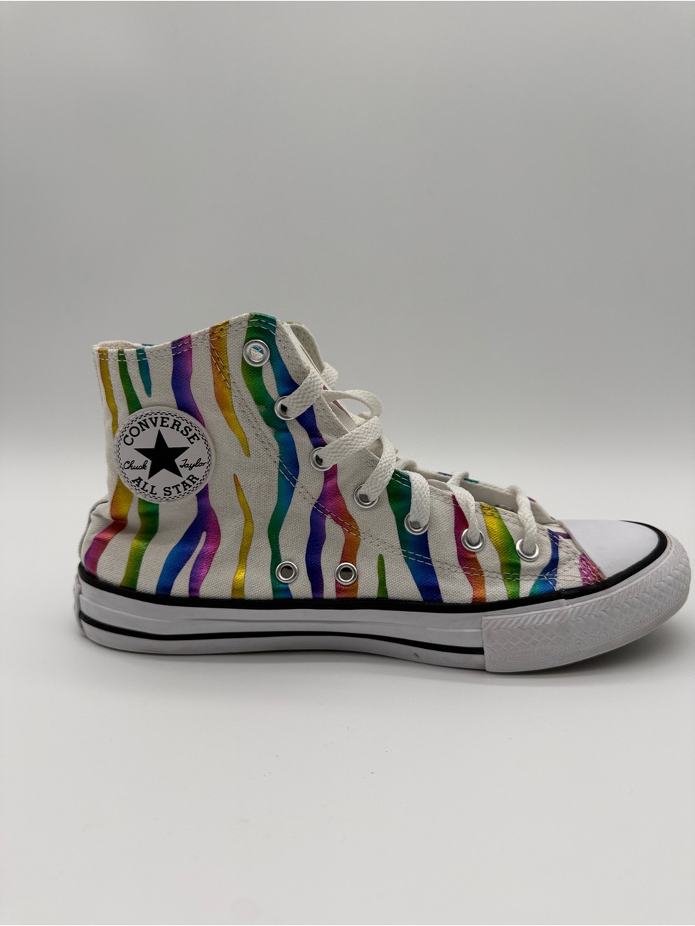 Converse Chuck Taylor Rainbow Stripe High Top Sneakers Mens 5 Womens 6.5 - Picture 7 of 10